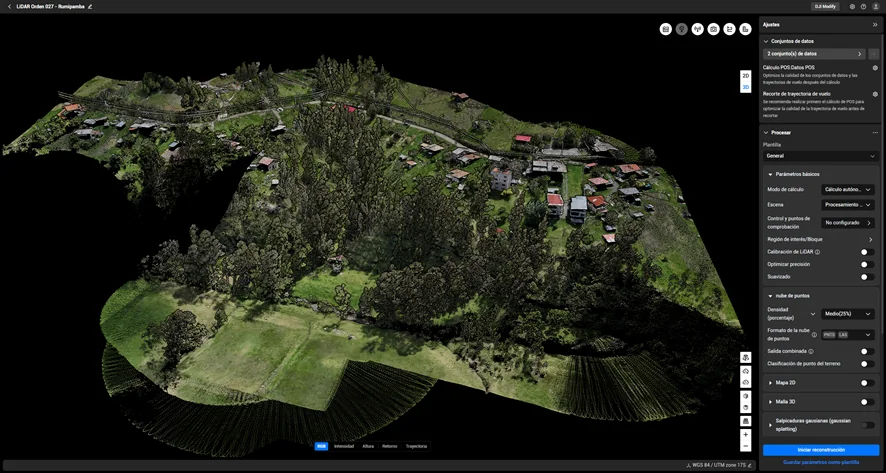 Nube LiDAR de un levantamiento para ETAPA EP